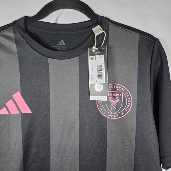 Adidas Inter Miami CF Messi 10 Soccer Jersey Black Grey Pink XL JW4340 NWT Mens - Picture 7 of 10